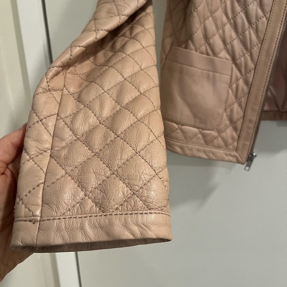 Hinge Quilted Leather Bomber Jacket - Picture 3 of 4